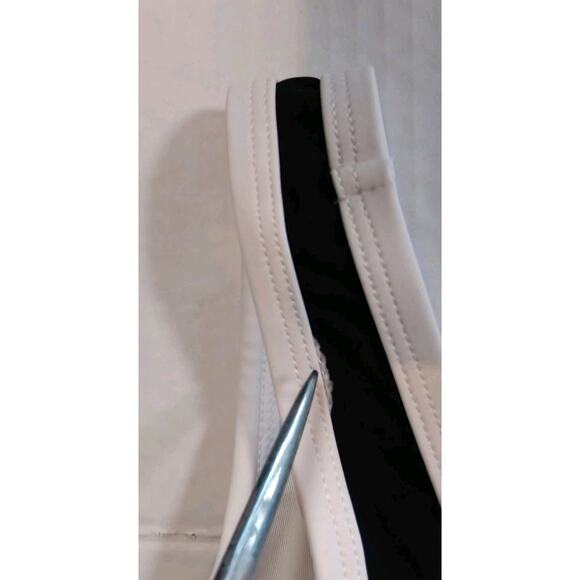 Lands' End One-Piece Swimsuit Women's Scoop Neck Black White Side Stripe Large - Picture 6 of 7